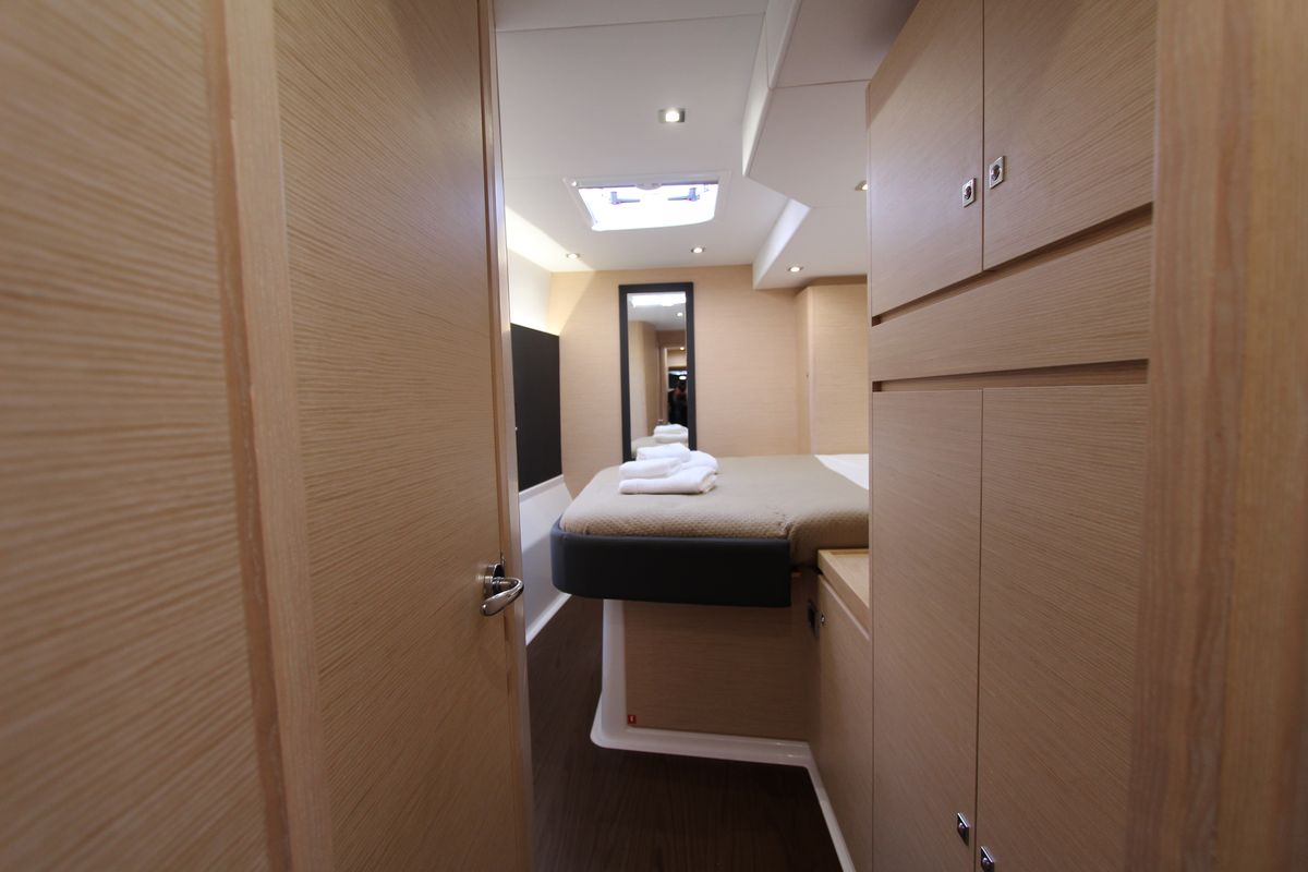 Cabin on Amelie, a Dufour 48 Catamaran catamaran at Cecina, Italy