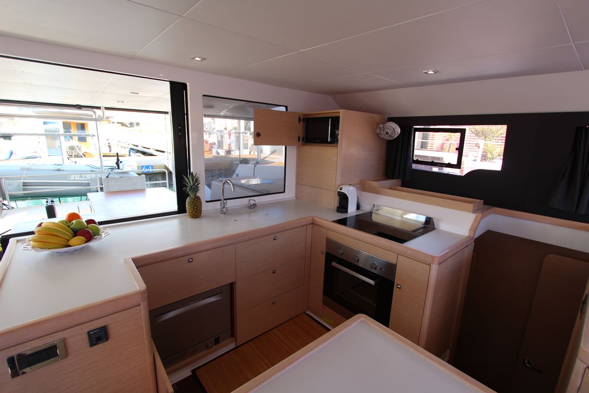 Galley of Amelie, a Dufour 48 Catamaran catamaran at Cecina, Italy