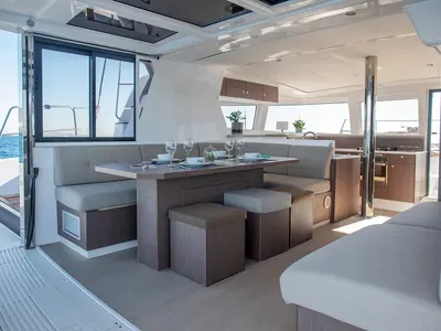 Salon of Kos 42.3, a Bali 4.2 catamaran at Municipal Unit of Lefkada, Greece