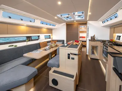 Salon of Amber - OW, a Hanse Yachts Hanse 510 sailboat at Grad Kaštela, Croatia
