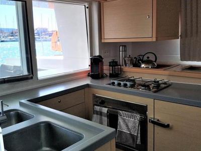 Galley of Azraq, a Lagoon 450 F catamaran at Athens, Greece