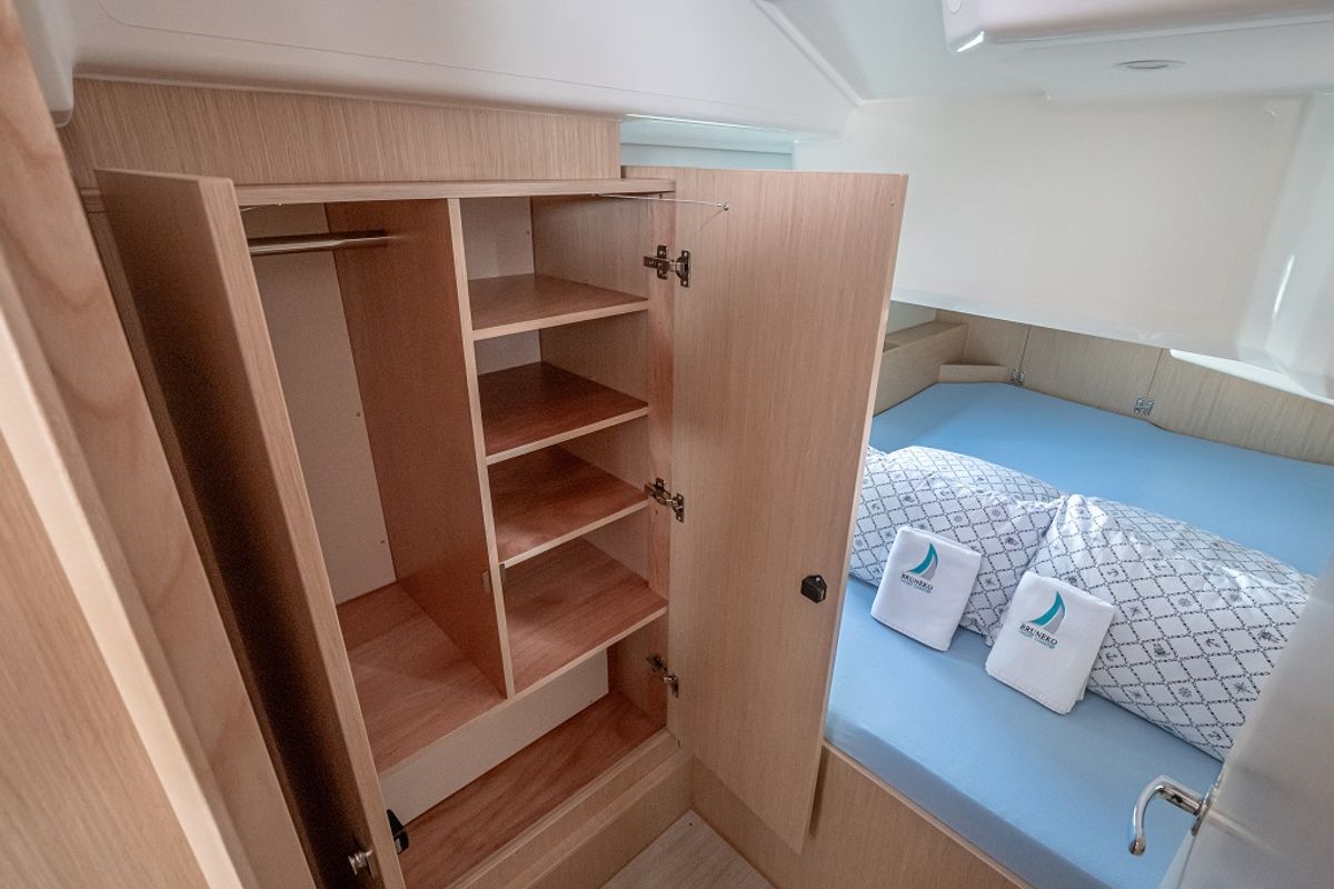 Cabin on Windchaser, a Bavaria C38 sailboat at Zadar, Croatia