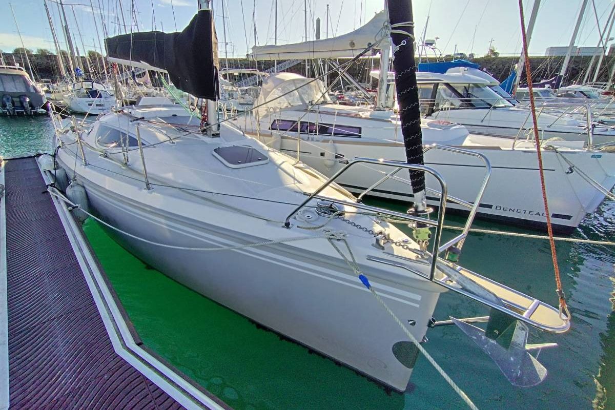 Exterior view of Grand Patience, a Northman Maxus 28 Standard sailboat at Saint-Cast-le-Guildo, France
