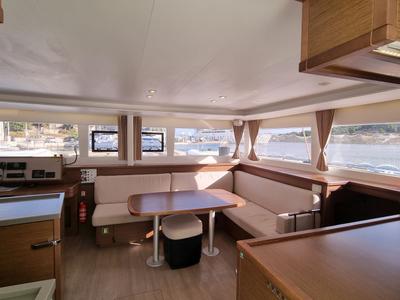 Salon of SAMOGON, a Lagoon 450 Fly catamaran at Rogač, Croatia