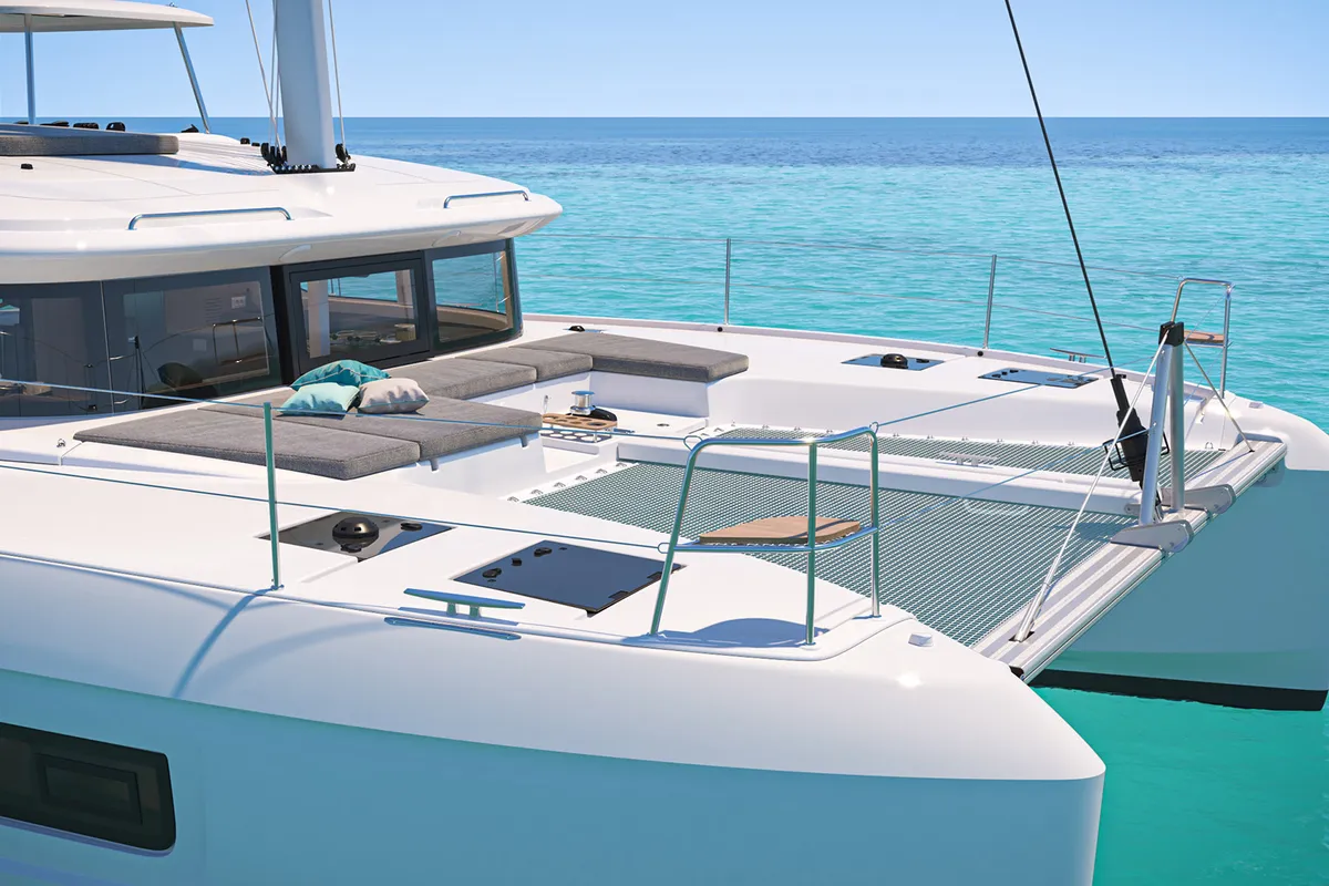 Deck of Aelia, a Lagoon 43 catamaran at Volos Municipality, Greece
