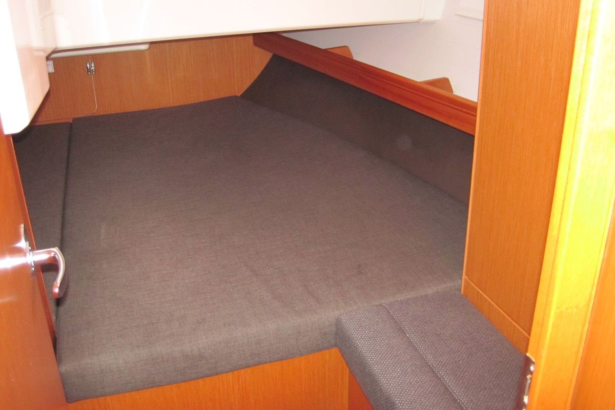 Cabin on Vittoria, a Bavaria Cruiser 41 sailboat at Capo d'Orlando, Italy