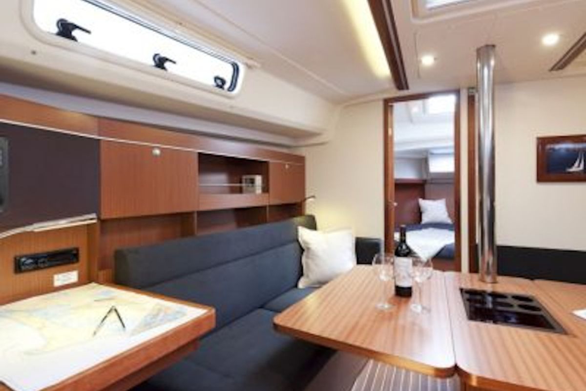 Salon of Happy Impuls, a Hanse Yachts Hanse 385 sailboat at Preveza, Greece