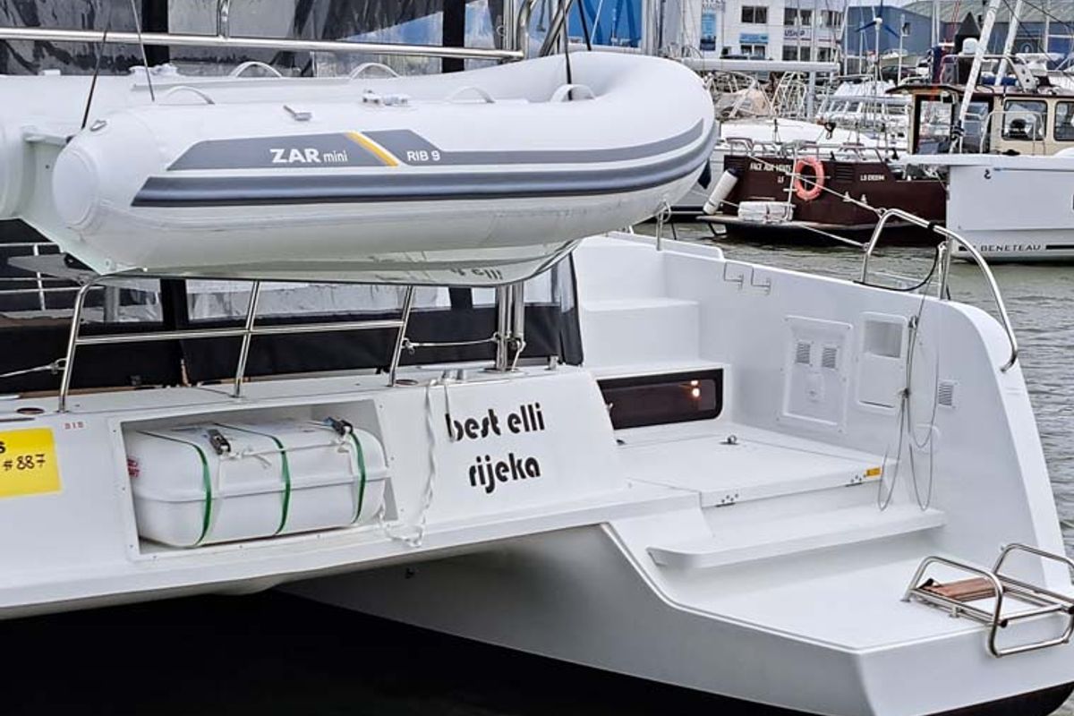 Exterior view of Best Elli, a Lagoon 42 catamaran at Split, Croatia