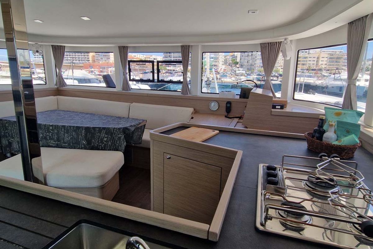 Salon of Best Elli, a Lagoon 42 catamaran at Split, Croatia