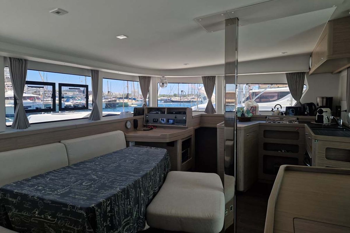 Salon of Best Elli, a Lagoon 42 catamaran at Split, Croatia