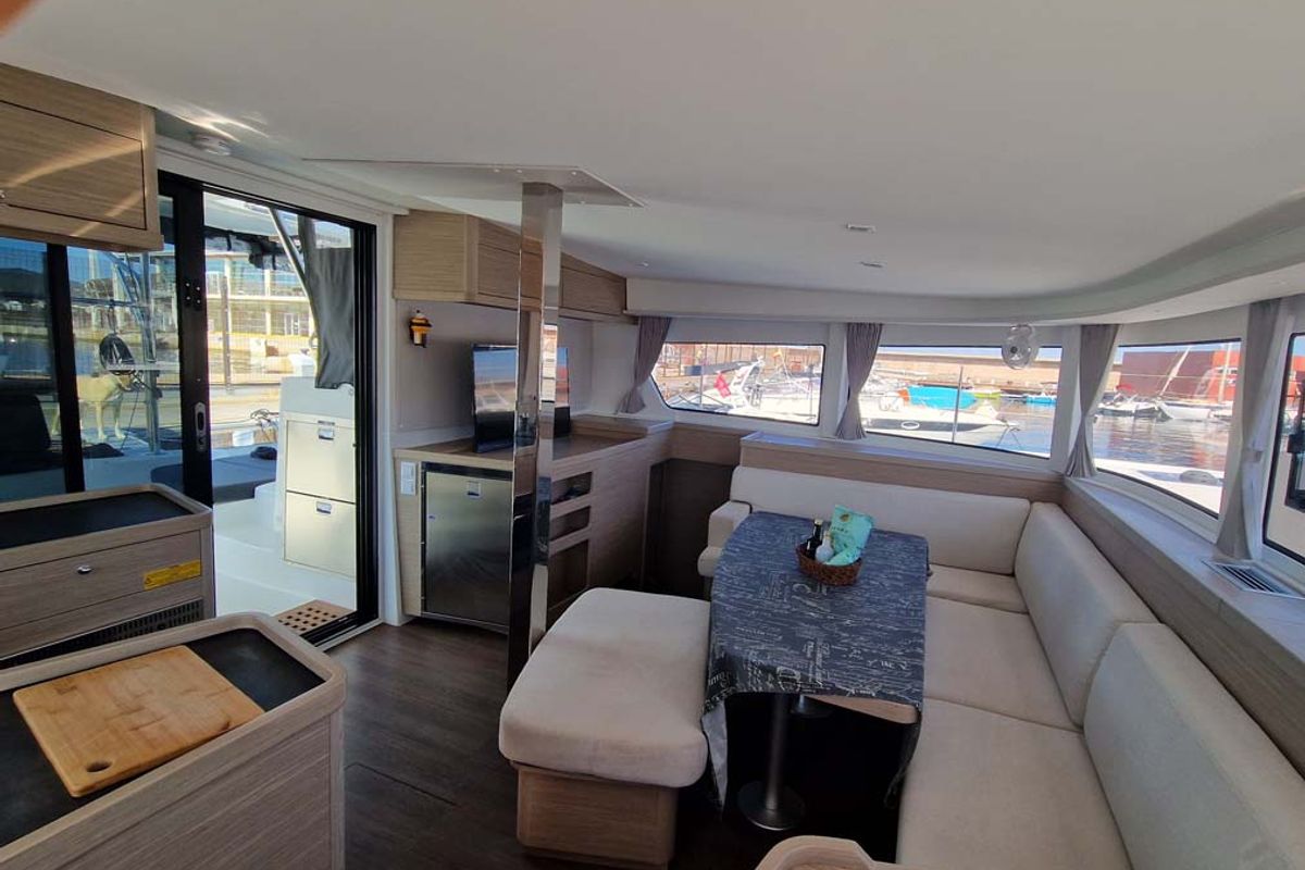 Salon of Best Elli, a Lagoon 42 catamaran at Split, Croatia