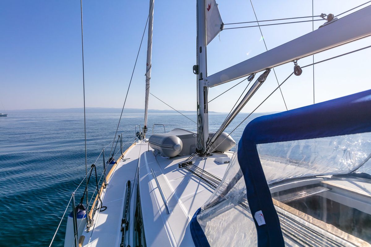 Cockpit of Anima Maris III, a Beneteau Oceanis 38.1 sailboat at Split, Croatia