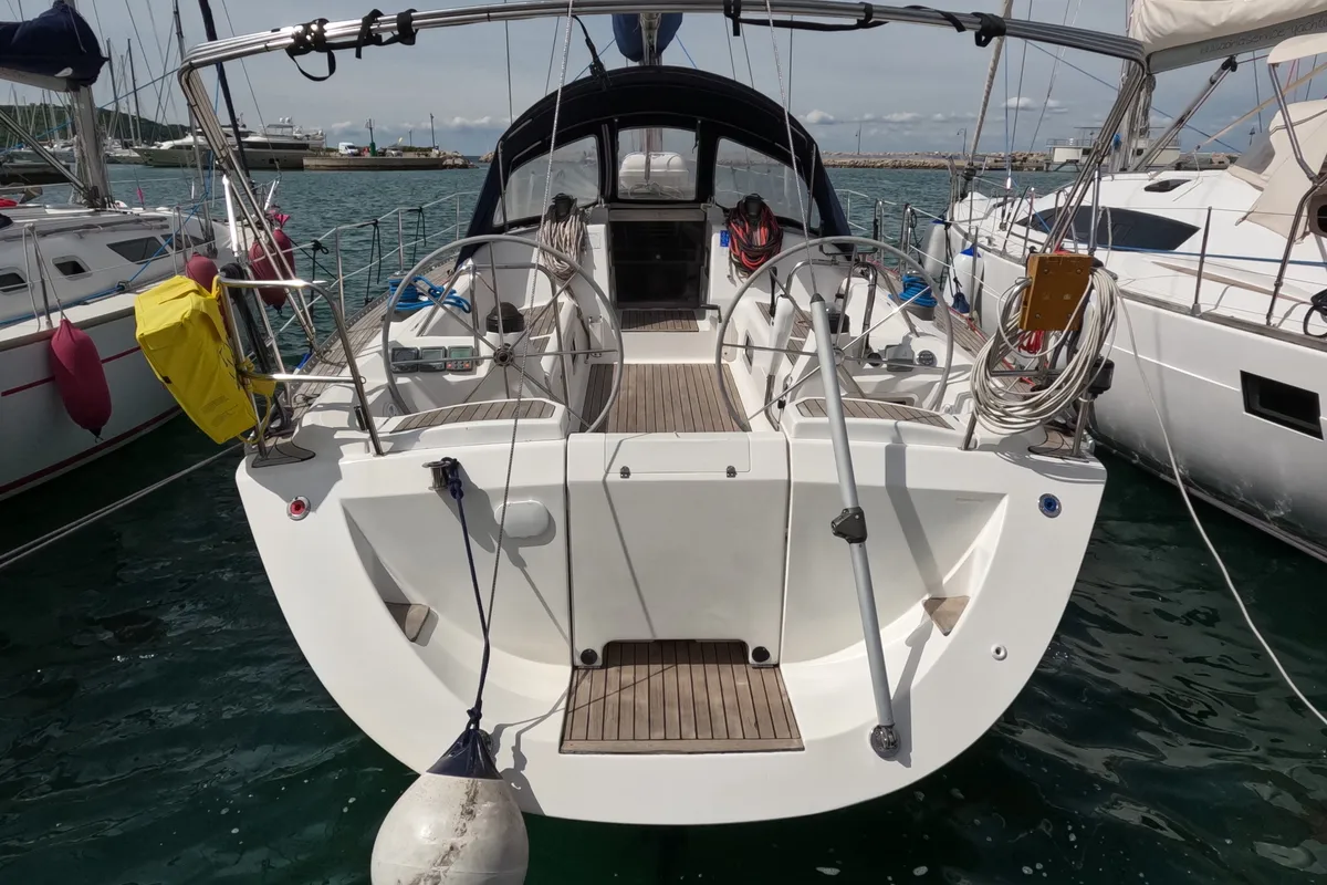 Cockpit of Morning Light, a Elan 45 sailboat at Izola / Isola, Slovenia