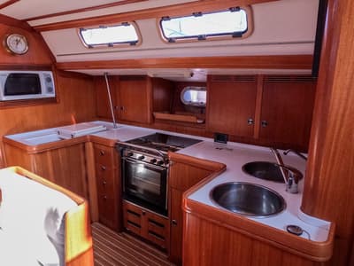 Galley of Morning Light, a Elan 45 sailboat at Izola / Isola, Slovenia