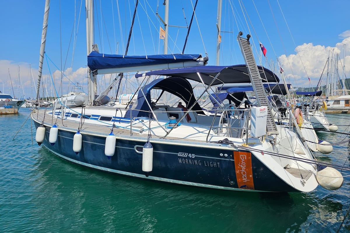 Exterior view of Morning Light, a Elan 45 sailboat at Izola / Isola, Slovenia