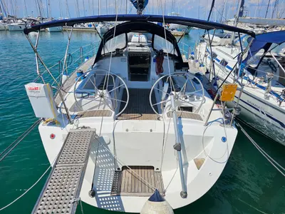 Cockpit of Morning Light, a Elan 45 sailboat at Izola / Isola, Slovenia