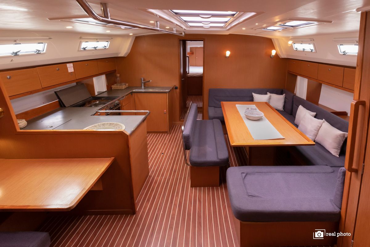 Salon of Aladar - Solar Panel, a Bavaria Cruiser 50 sailboat at Puntone di Scarlino, Italy
