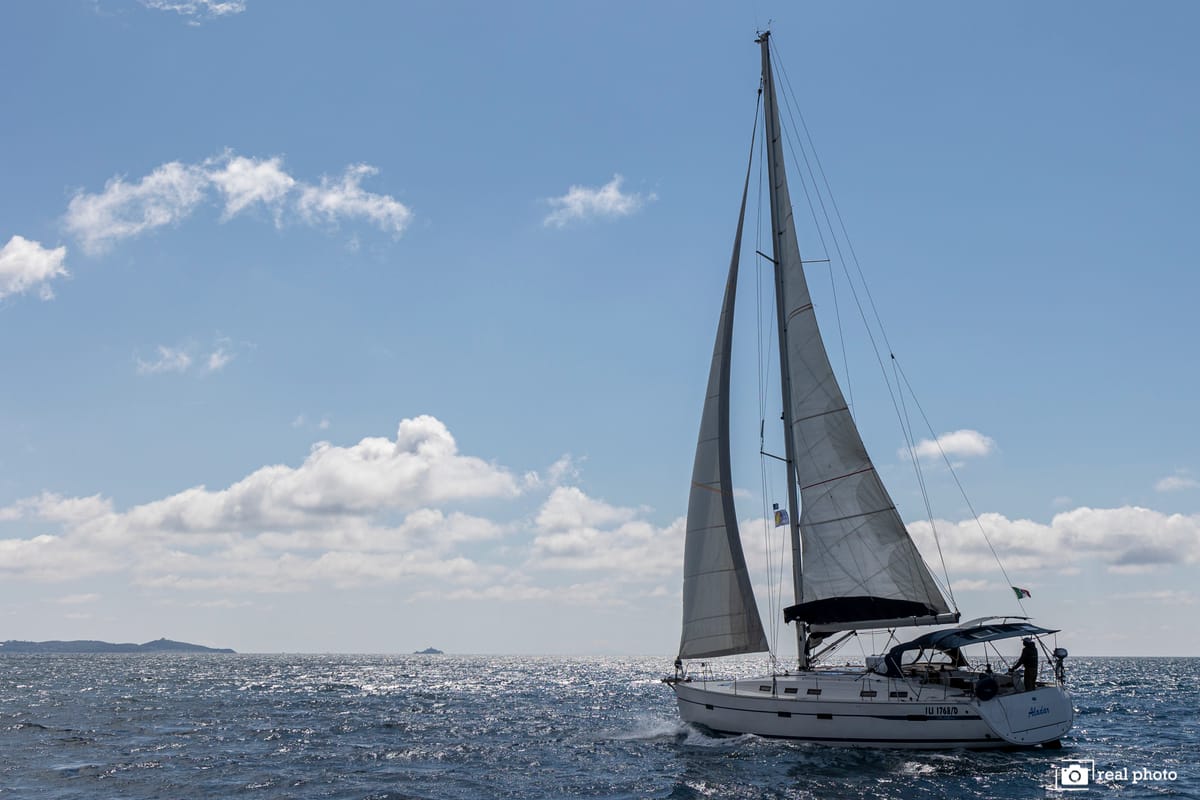 Exterior view of Aladar - Solar Panel, a Bavaria Cruiser 50 sailboat at Puntone di Scarlino, Italy