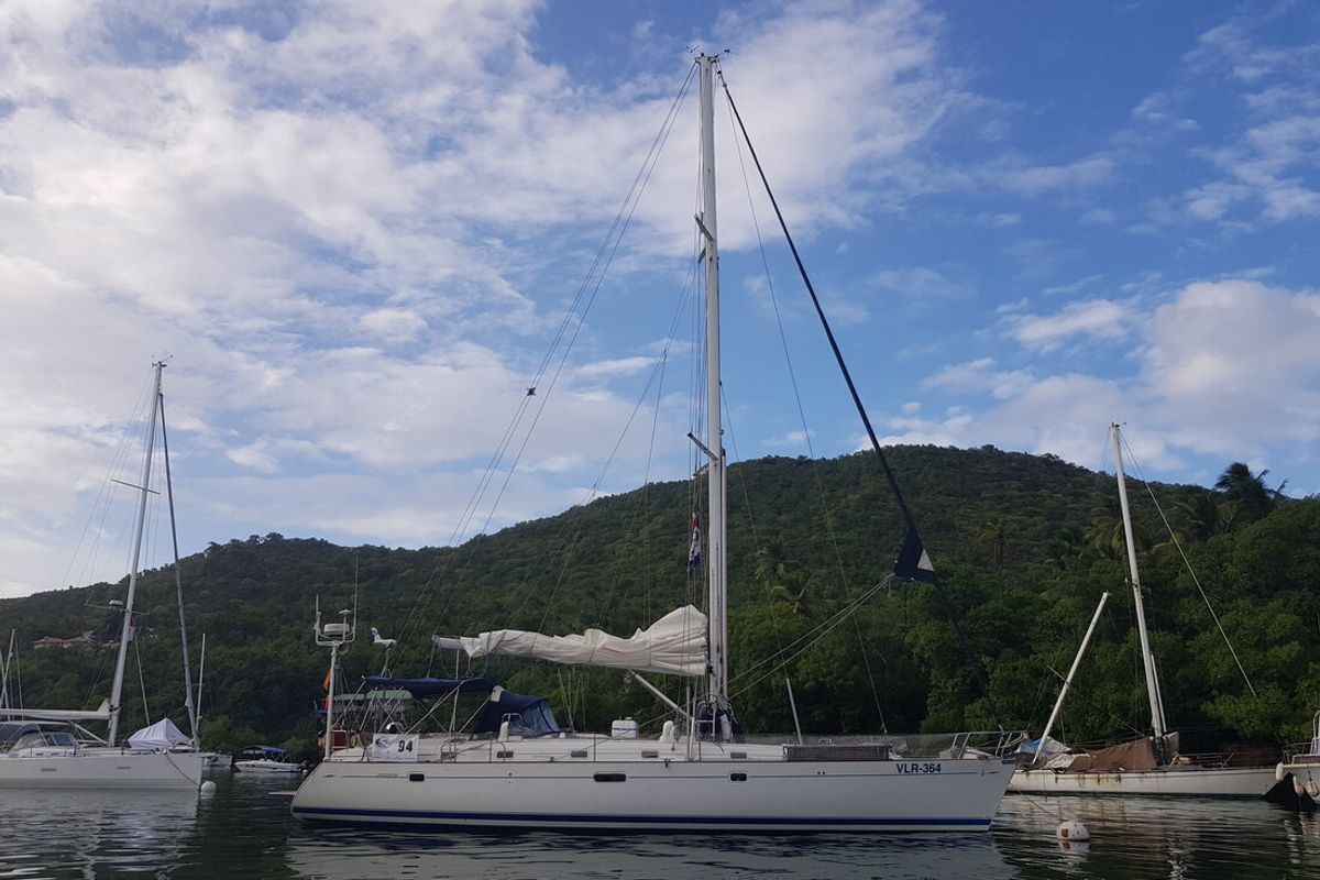Exterior view of Tetina, a Beneteau 50 sailboat at Municipal Unit of Lefkada, Greece