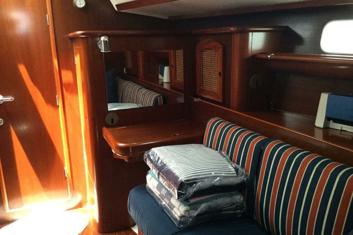 Salon of Tetina, a Beneteau 50 sailboat at Municipal Unit of Lefkada, Greece
