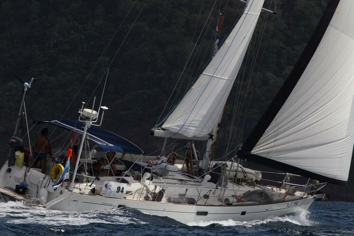 Exterior view of Tetina, a Beneteau 50 sailboat at Municipal Unit of Lefkada, Greece