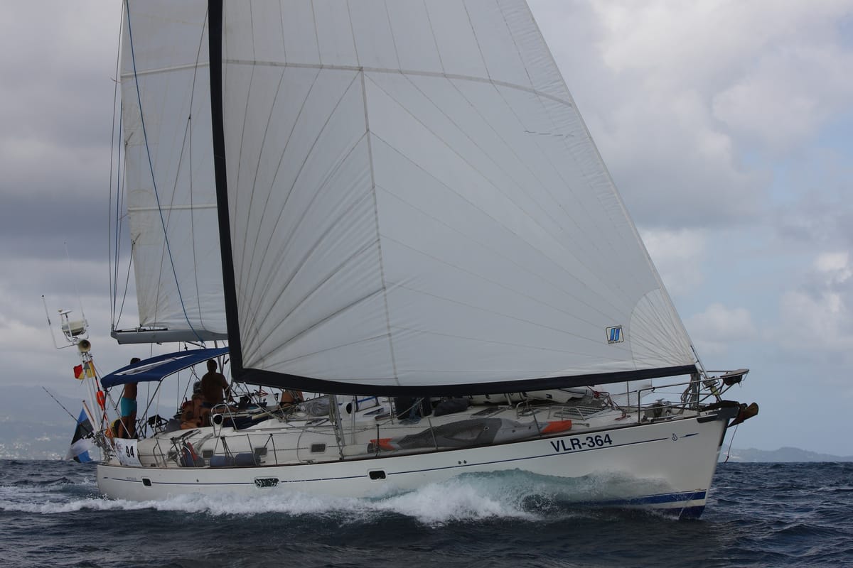 Exterior view of Tetina, a Beneteau 50 sailboat at Municipal Unit of Lefkada, Greece