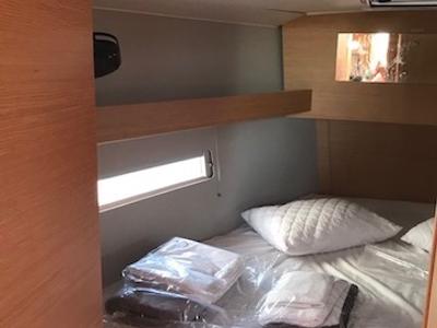 Cabin on Alexia, a Dufour 390 Grand Large sailboat at Athens, Greece