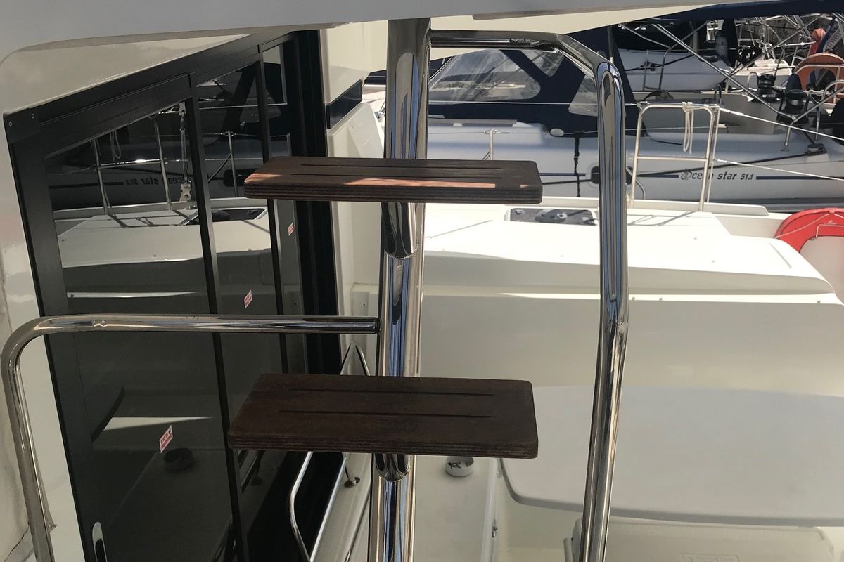Deck of Nyami Nyami, a Lagoon 42 catamaran at Municipal Unit of Lefkada, Greece