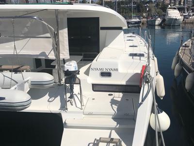 Deck of Nyami Nyami, a Lagoon 42 catamaran at Municipal Unit of Lefkada, Greece