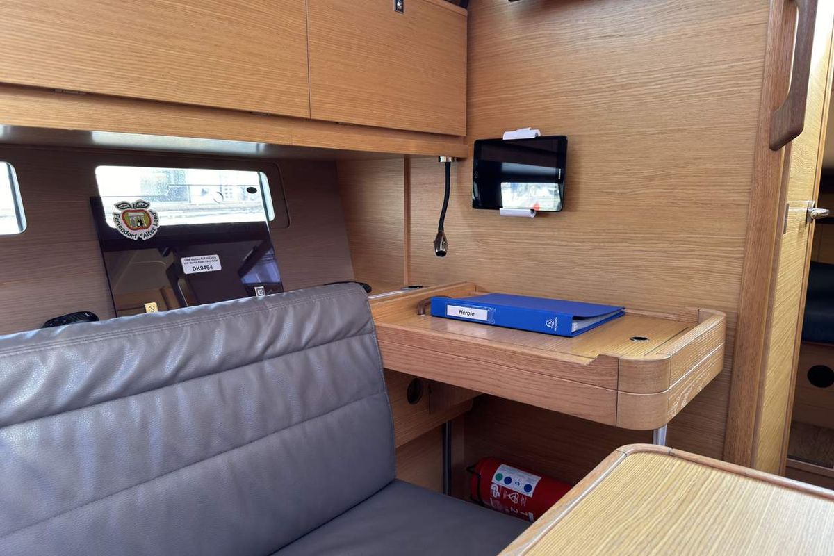 Salon of Herbie, a Dufour 382 GL sailboat at Flensburg, Germany