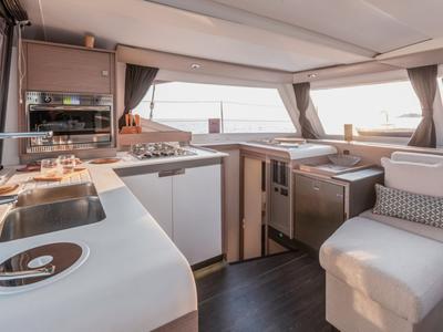 Galley of Ares X, a Fountaine Pajot Isla 40 catamaran at Marmaris, Turkey