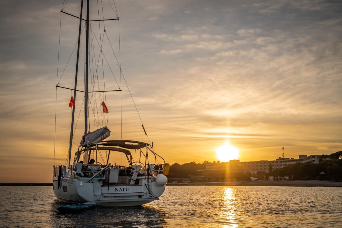 Exterior view of Nalu, a Beneteau Oceanis 46.1 sailboat at Općina Medulin, Croatia