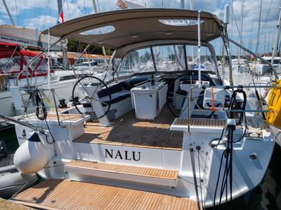 Cockpit of Nalu, a Beneteau Oceanis 46.1 sailboat at Općina Medulin, Croatia