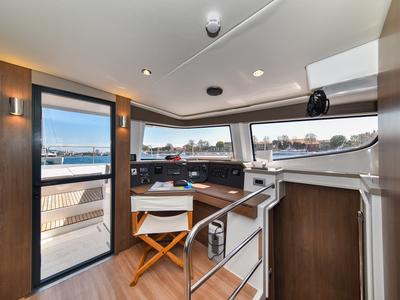 Cockpit of DESTINY, a Bali 4.6 catamaran at Zadar, Croatia