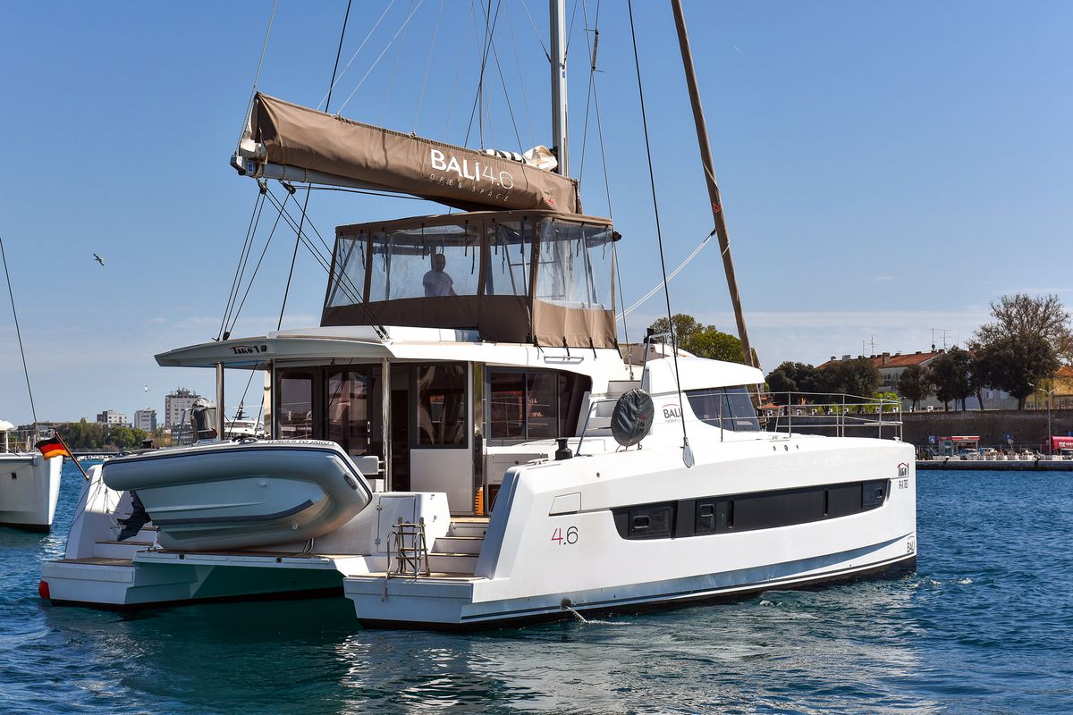 Exterior view of DESTINY, a Bali 4.6 catamaran at Zadar, Croatia