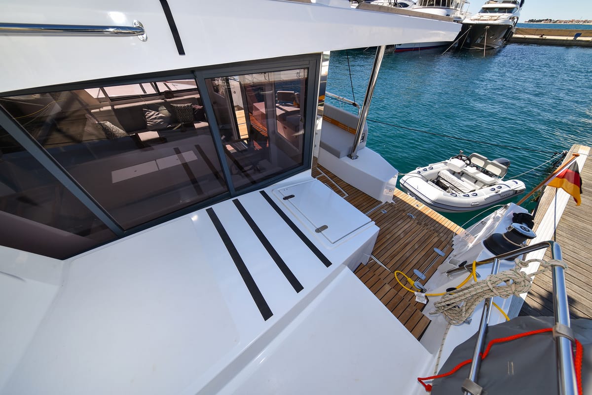 Exterior view of DESTINY, a Bali 4.6 catamaran at Zadar, Croatia