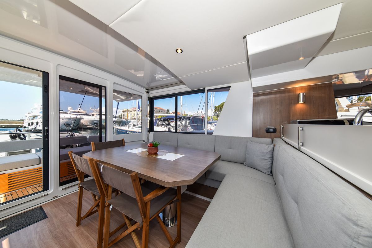 Salon of DESTINY, a Bali 4.6 catamaran at Zadar, Croatia