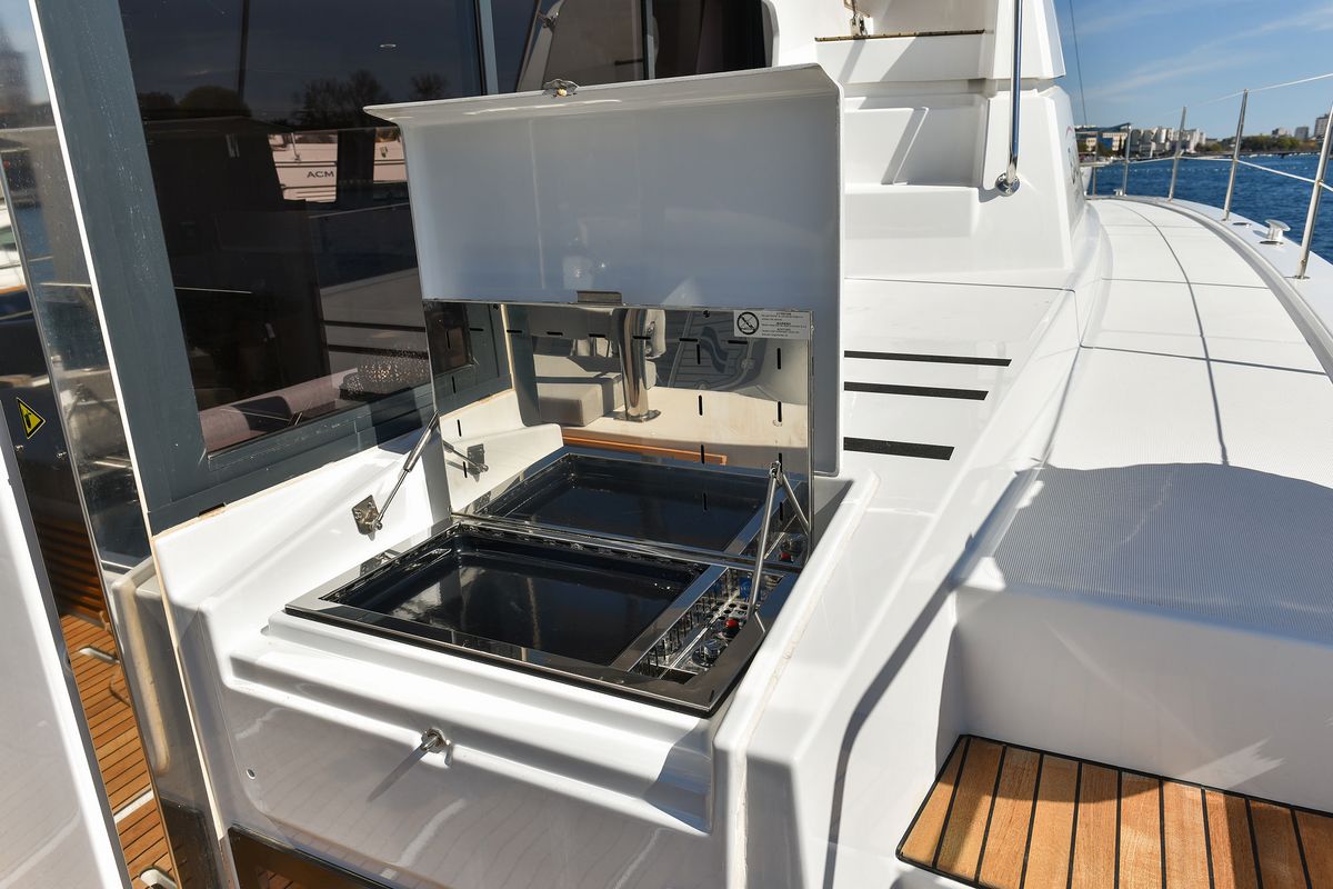 Deck of DESTINY, a Bali 4.6 catamaran at Zadar, Croatia
