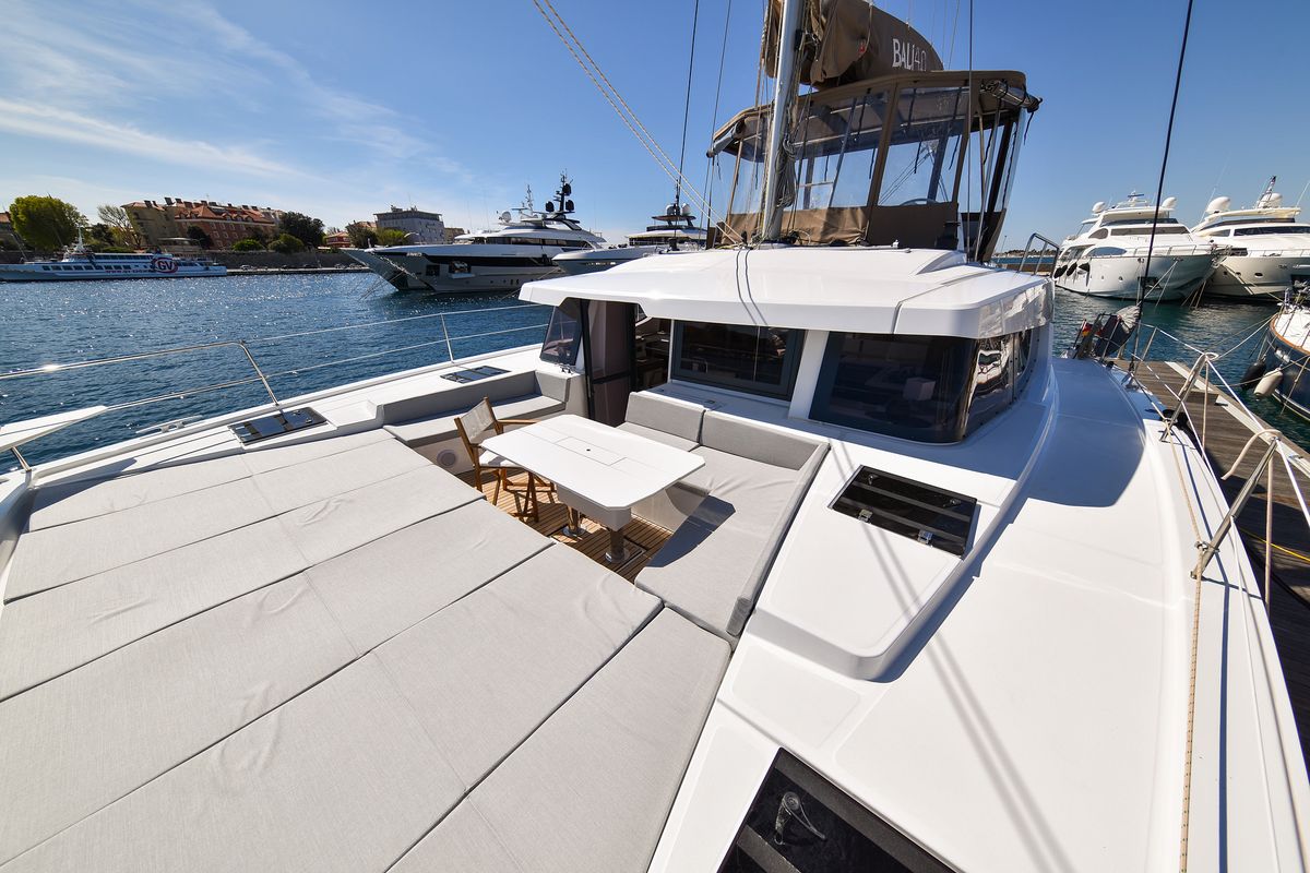 Deck of DESTINY, a Bali 4.6 catamaran at Zadar, Croatia