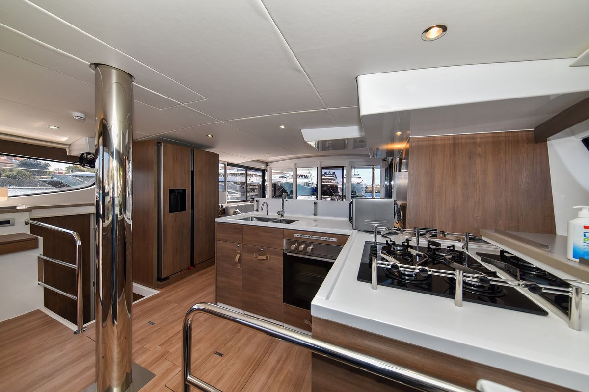 Galley of DESTINY, a Bali 4.6 catamaran at Zadar, Croatia