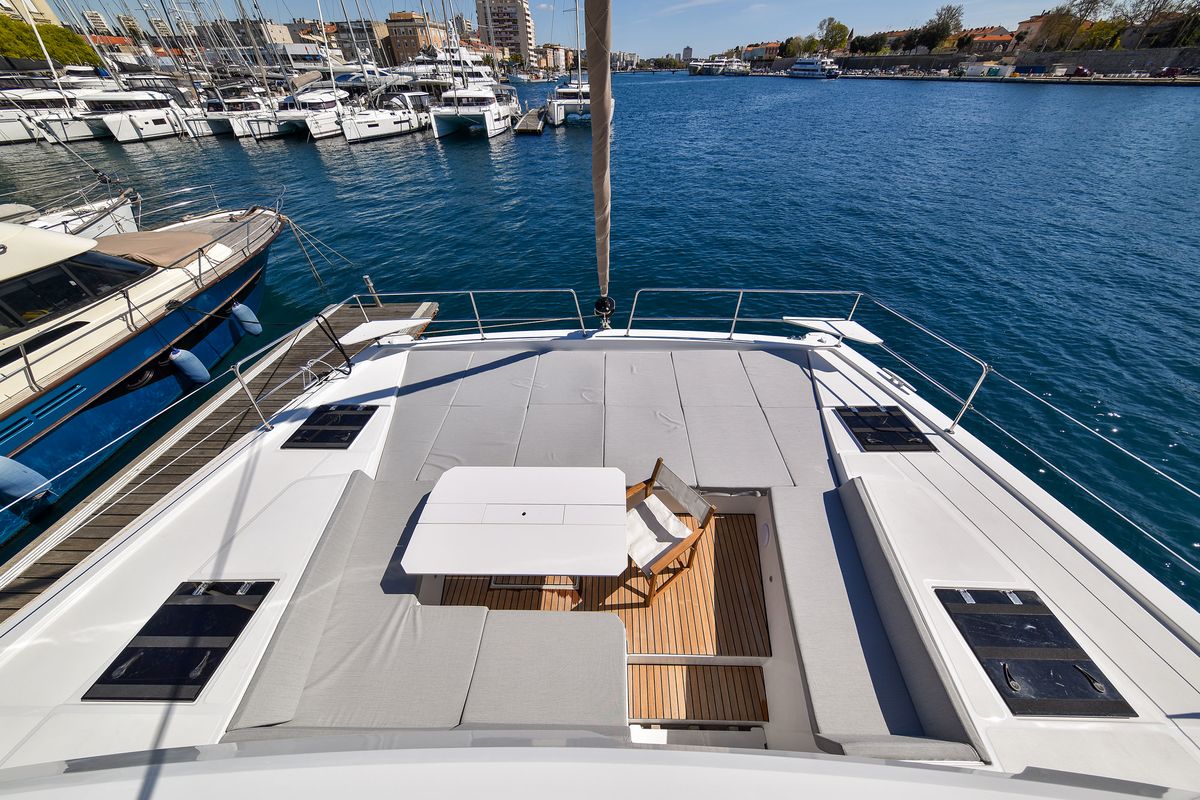 Deck of DESTINY, a Bali 4.6 catamaran at Zadar, Croatia
