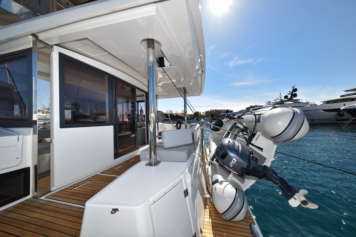 Deck of DESTINY, a Bali 4.6 catamaran at Zadar, Croatia