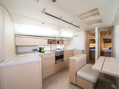 Galley of Eonia, a Beneteau Oceanis 46.1 sailboat at Olbia, Italy