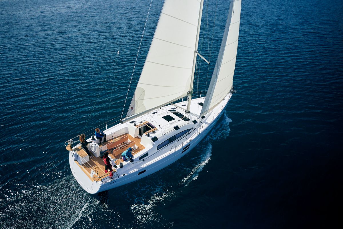 Exterior view of December, a Elan Impression 50.1 sailboat at Pirovac, Croatia
