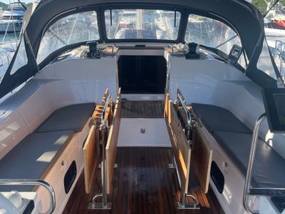 Deck of December, a Elan Impression 50.1 sailboat at Pirovac, Croatia