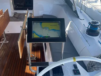 Cockpit of December, a Elan Impression 50.1 sailboat at Pirovac, Croatia