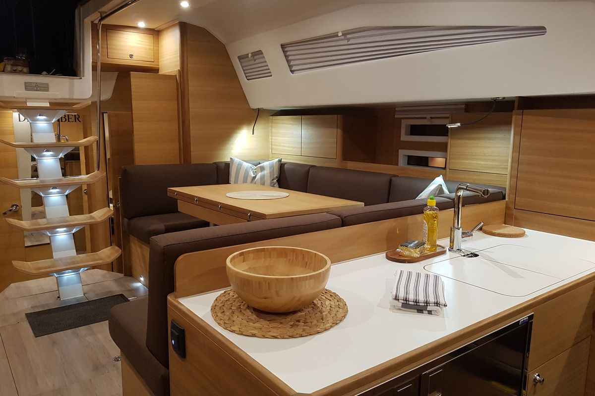 Galley of December, a Elan Impression 50.1 sailboat at Pirovac, Croatia