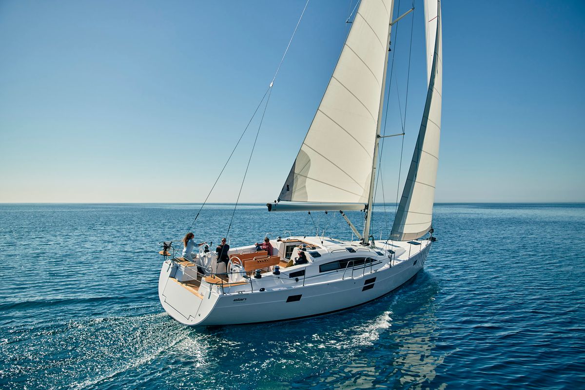 Exterior view of December, a Elan Impression 50.1 sailboat at Pirovac, Croatia