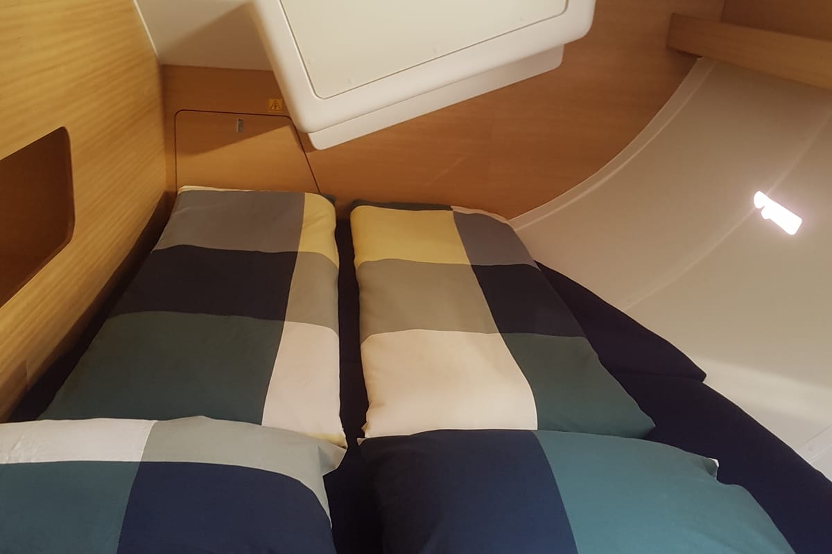 Cabin on December, a Elan Impression 50.1 sailboat at Pirovac, Croatia
