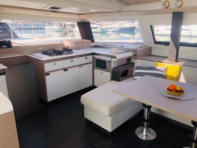 Galley of Princess Valeria, a Fountaine Pajot Elba 45 catamaran at Seget Donji, Croatia